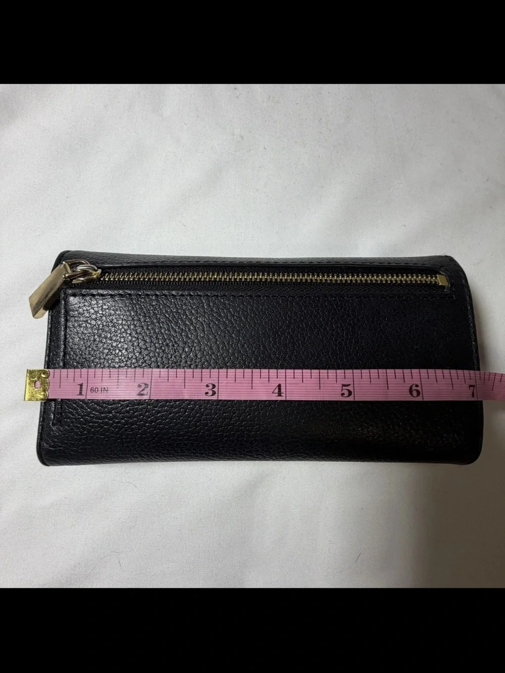 Michael Kors Black Pebbled Leather Clutch Wallet with Gold Logo